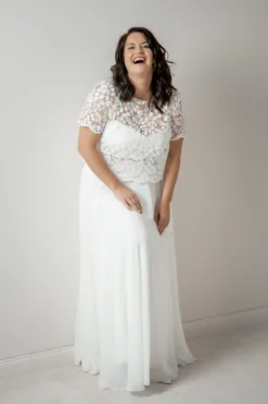 Langer Braut Rock aus Chiffon – Isla noni Curvy