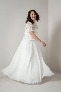 Langer Braut Rock aus Chiffon – Isla noni Curvy