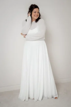 Langer Braut Rock aus Chiffon – Isla noni Curvy