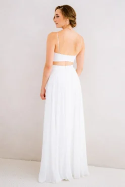 Maxi-Braut Rock in Ivory mit Beinschlitz – Jona noni