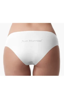 Nahtloser Mikrofaser-Slip "Just Married"