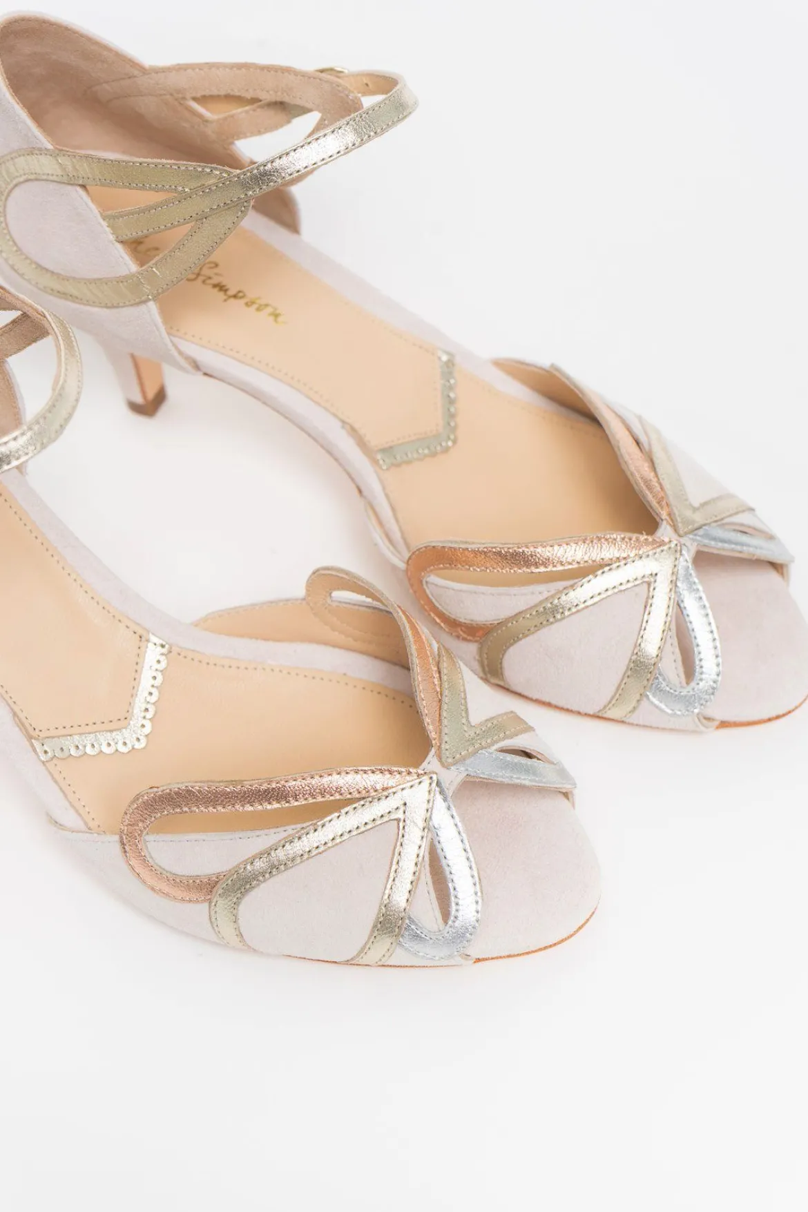 Offener Brautschuh mit Gold, Roségold, Silber - Exklusiv nur bei noni - Cecelia Blush