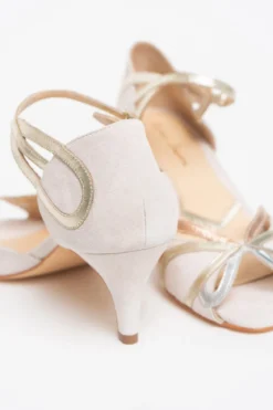 Offener Brautschuh mit Gold, Roségold, Silber - Exklusiv nur bei noni - Cecelia Blush
