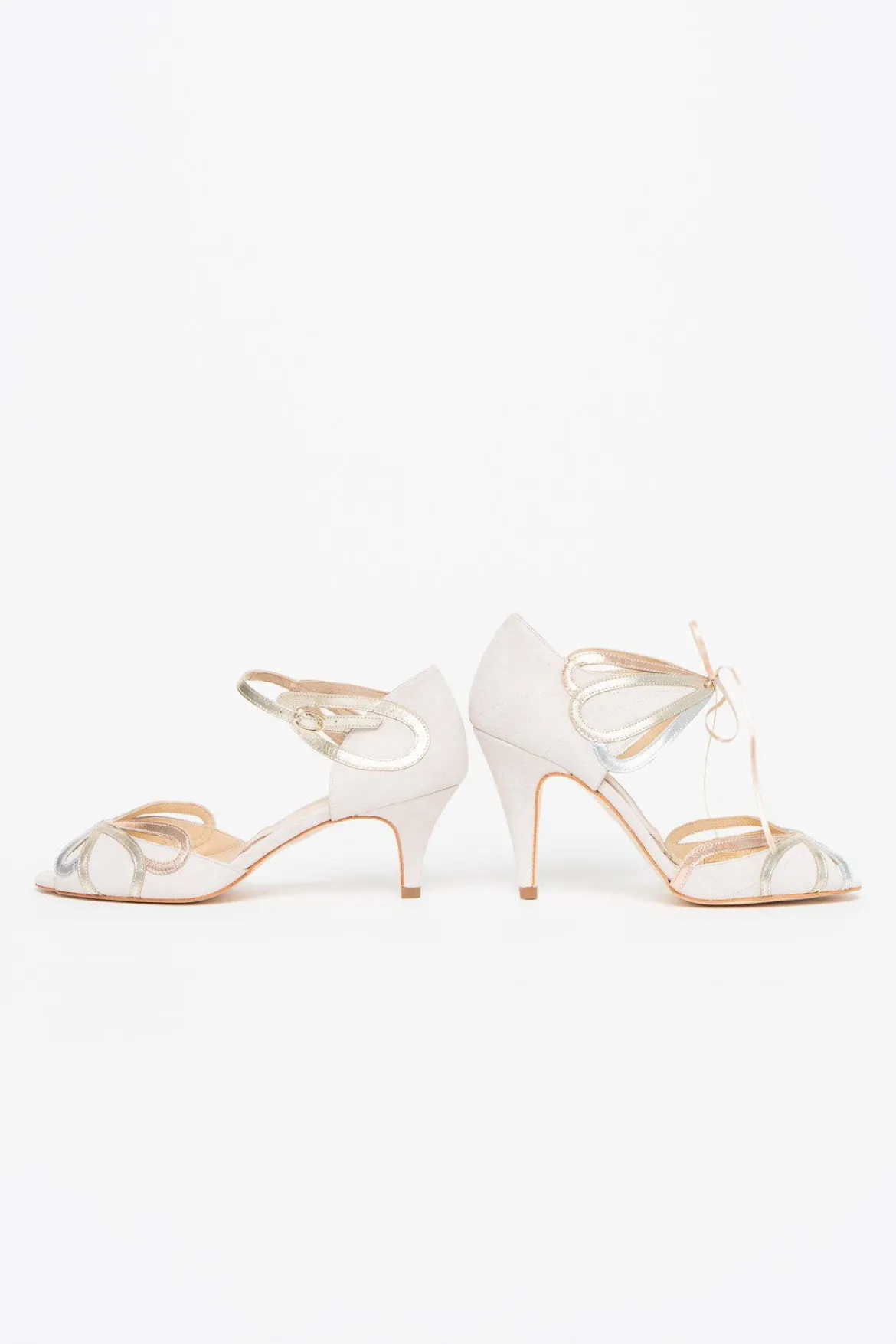Offener Brautschuh mit Gold, Roségold, Silber - Exklusiv nur bei noni - Cecelia Blush