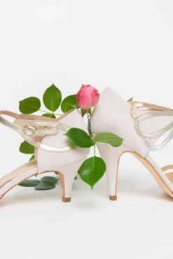 Offener Brautschuh mit Gold, Roségold, Silber - Exklusiv nur bei noni - Cecelia Blush
