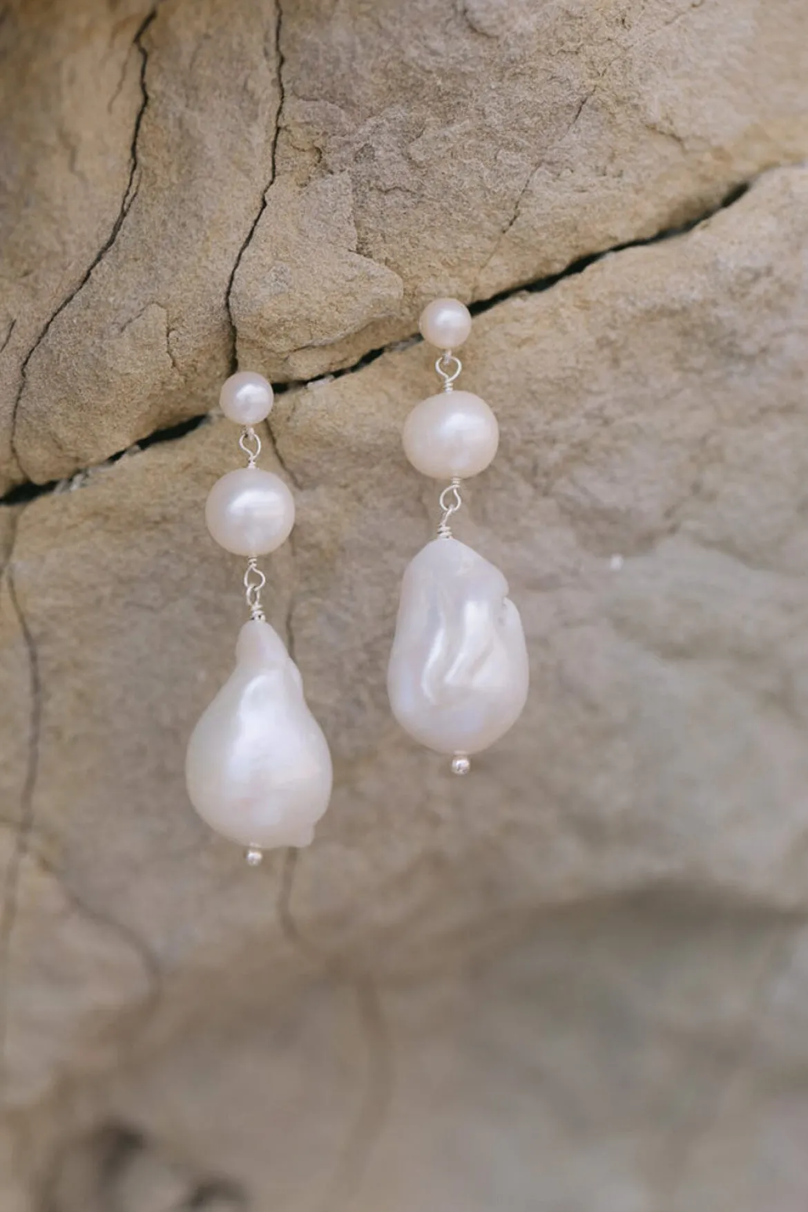 Ohrhänger mit großen Perlen – Saltwater Drops