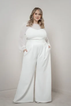 Plus Size Braut Hose mit weitem Bein – Zari noni Curvy
