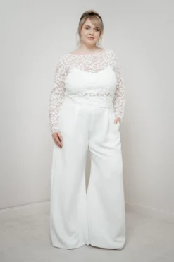 Plus Size Braut Hose mit weitem Bein – Zari noni Curvy