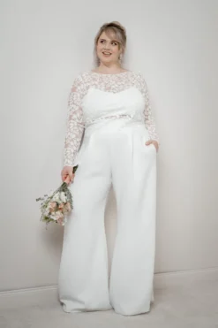 Plus Size Braut Hose mit weitem Bein – Zari noni Curvy