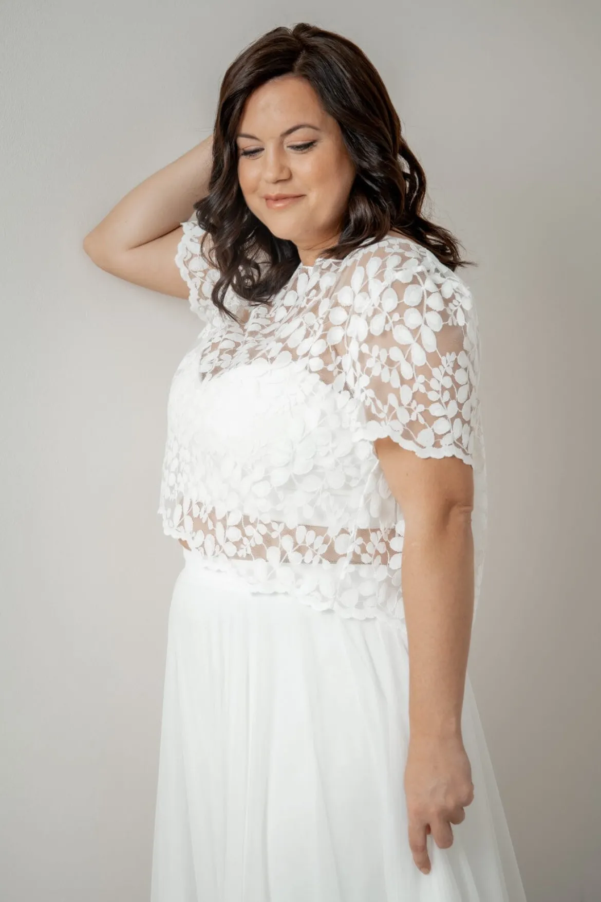 Plus Size Braut Top aus Blätterspitze – Aza noni Curvy