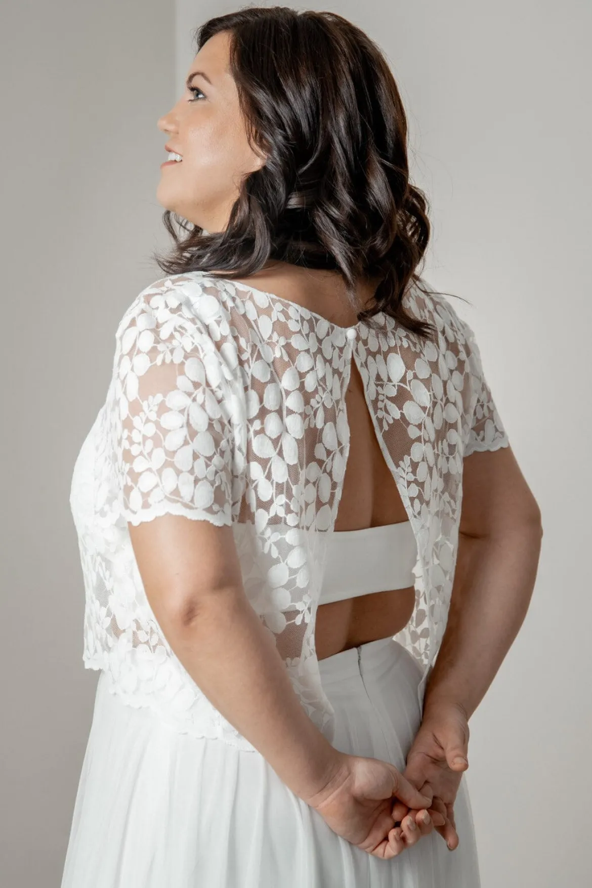 Plus Size Braut Top aus Blätterspitze – Aza noni Curvy