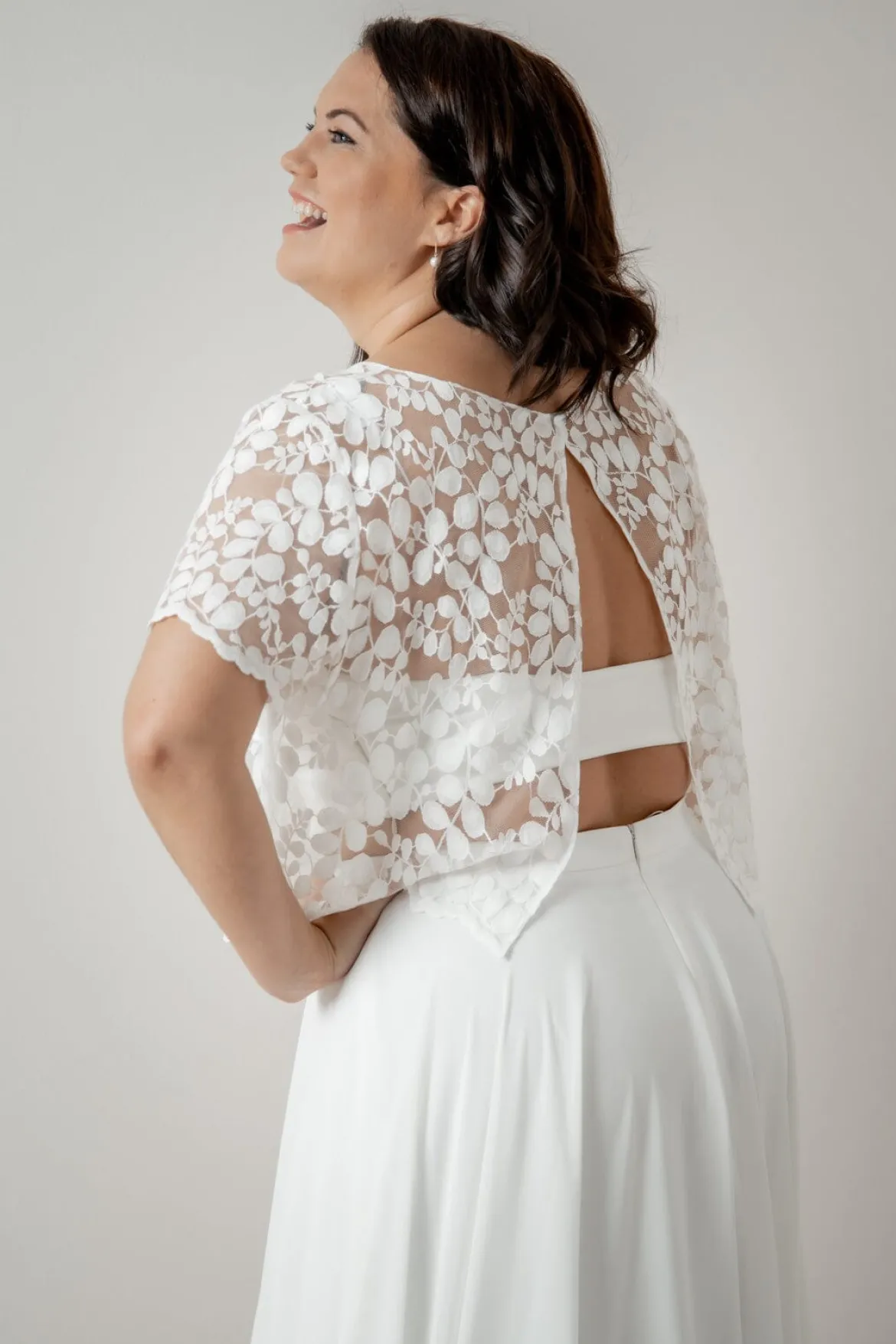Plus Size Braut Top aus Blätterspitze – Aza noni Curvy