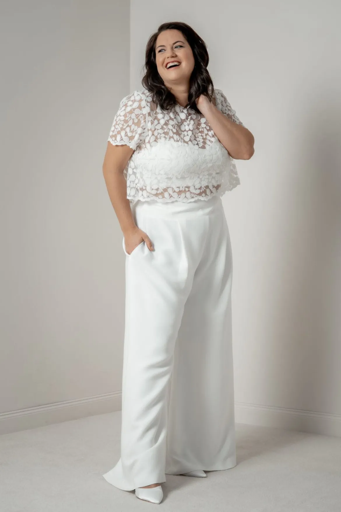 Plus Size Braut Top aus Blätterspitze – Aza noni Curvy