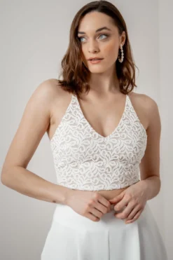 Rückenfreies Braut Top aus Vintage-Spitze – Filiz noni
