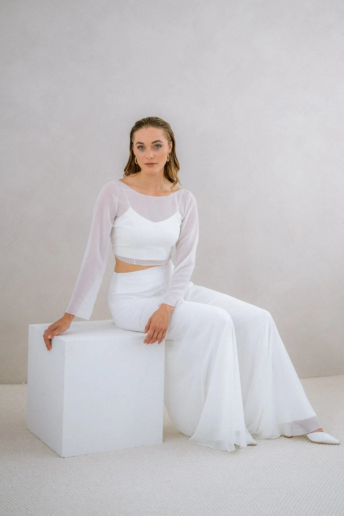 Rückenfreies Chiffon-Braut Top – Beeke noni