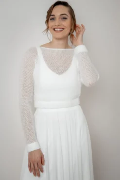 Ärmelfreies Braut Top – Majvi Ivory noni