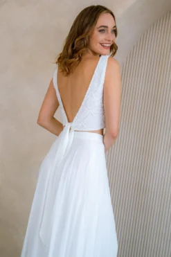 Ärmelloses Braut Top aus Vintage-Spitze – Philia noni