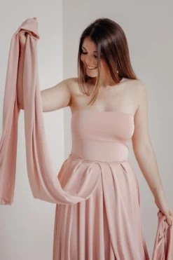Rosafarbenes Unterziehtop – Long Jersey Bandeau Blush Twobirds