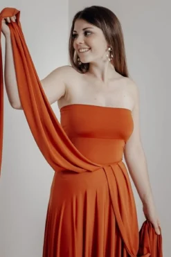 Rostrotes Tube-Top – Long Jersey Bandeau Rust Twobirds