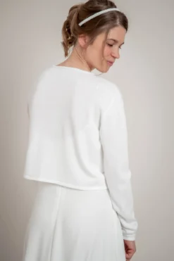 Schlichter Braut Cardigan in Ivory