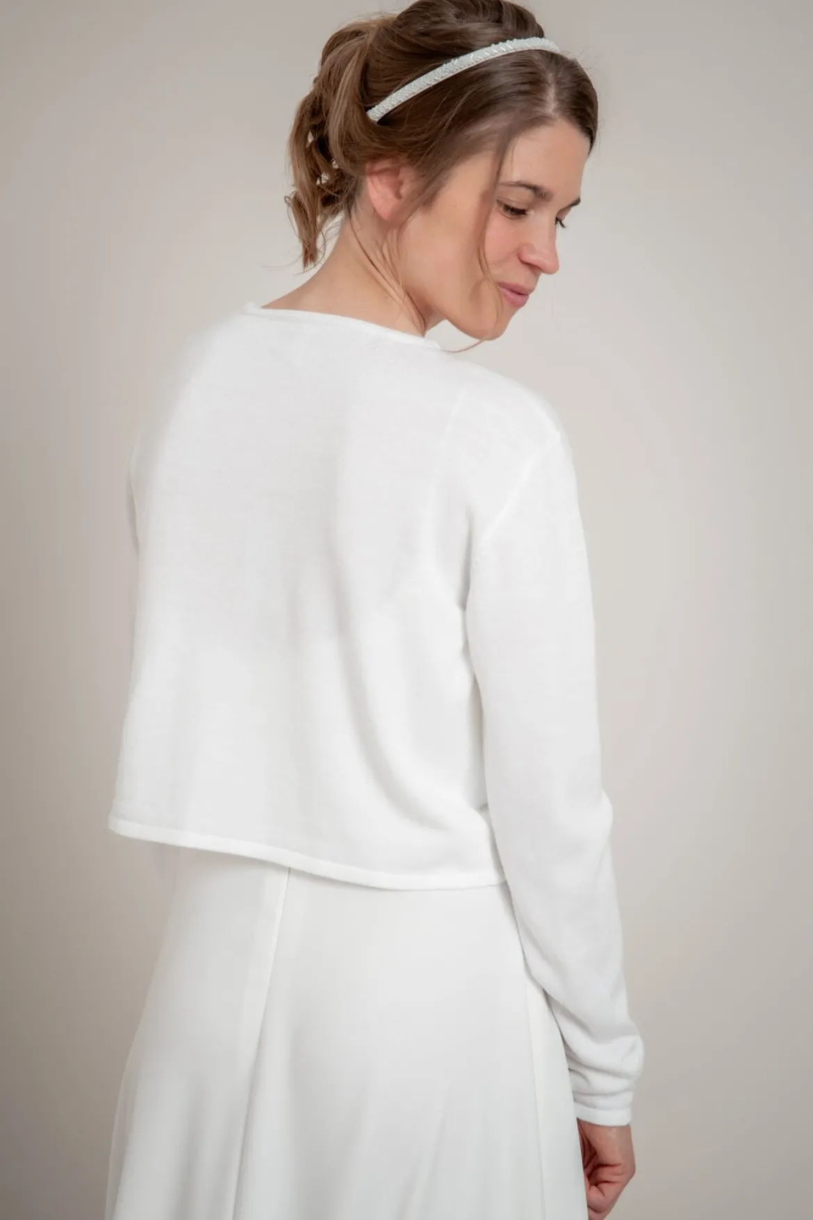 Schlichter Braut Cardigan in Ivory