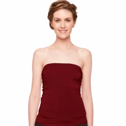 Schulterfreies Unterziehtop – Long Jersey Bandeau Burgundy Twobirds