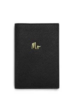 Schwarze Reisepasshülle für den Bräutigam – Katie Loxton