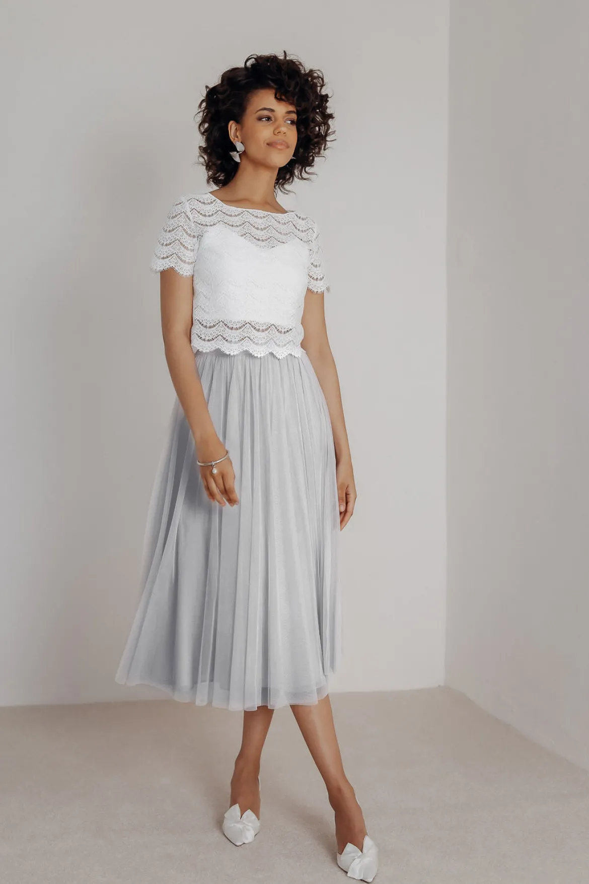 Showroom Only: Tüllrock in Grau – Maris Midi noni Selected
