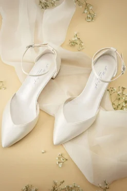 Spitze Brautschuhe – Inez Ivory Satin | G.Westerleigh