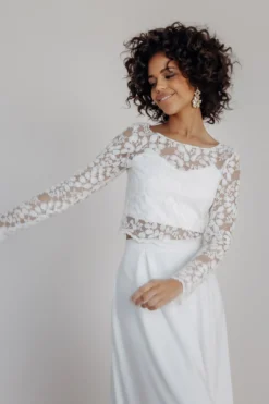 Spitzentop aus Botanik-Spitze für die Hochzeit – Norine noni