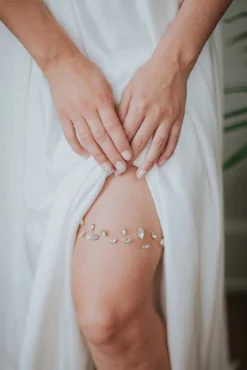 Strumpfband im Boho Glam Stil mit Strasskristallen – Tempête