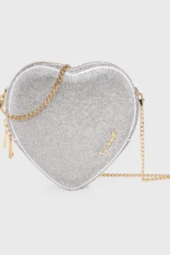 Tasche mit Glitzer-Riemen – Big Heart Bag Crystal Silver | Weat
