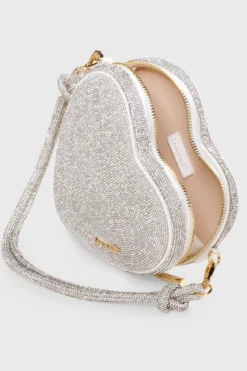 Tasche mit Glitzer-Riemen – Big Heart Bag Crystal Silver | Weat