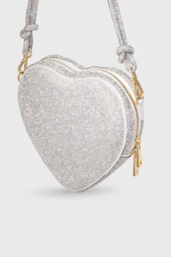 Tasche mit Glitzer-Riemen – Big Heart Bag Crystal Silver | Weat