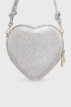 Tasche mit Glitzer-Riemen – Big Heart Bag Crystal Silver | Weat