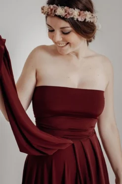 Tube-Top in Weinrot – Long Jersey Bandeau Bordeaux Twobirds