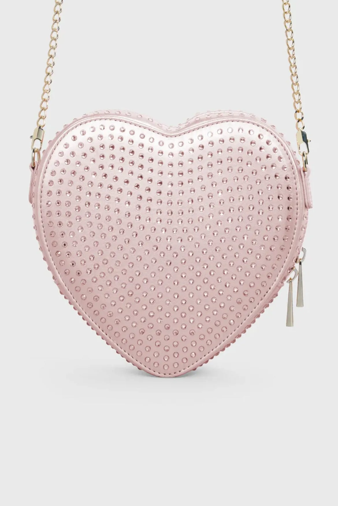 Verzierte Tasche – Big Heart Bag Crystal Rosé Silk | Weat